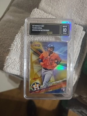 Bowman Best Yulieski Gurriel Gold Refractor Rookie 2017 3/50 Gem 10 Astros Foto 1 de 3
