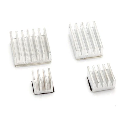 BERRYBASE 4 teiliges Kühlkörper Set für Raspberry Pi 4, silber Heatsink Kit Pi4