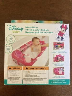 Disney Minnie Mouse Bañera de Seguridad Inflable Rosa con Pantalla de Temperatura del Agua Foto 1 de 4