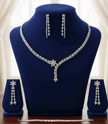 Набор ювелирных изделий Shooting Star с платиновым покрытием 18 карат созданный в лаборатории кристалл Swarovski - Изображение 1 из 3