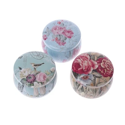 Retro Round Tin Box Tea Candy Jewelry Coin Cans Storage Makeup Container for Cas - Image 1 of 4