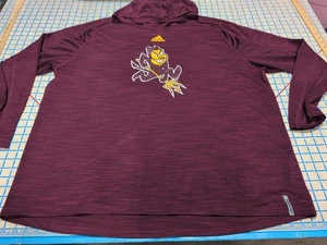 Adidas Arizona State Sun Devils Long Sleeve Dri Fit Hoodie T-Shirt Men's 3XL ~3 - Picture 1 of 8