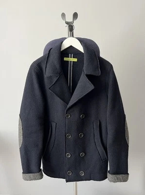 Abrigo de lana Versace Jeans vintage parches de codo de doble pecho para homb... - Imagen 1 de 4