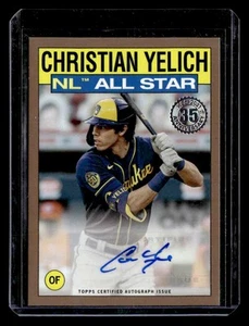 2021 Topps #86AS-CYE Christian Yelich 1986 Topps 35th Anniversary Gold Auto #/25 - Picture 1 of 2