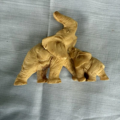 Vintage A. Santini Sculpture Elephant Mama and Baby Classic Figure Italy - Image 1 of 4