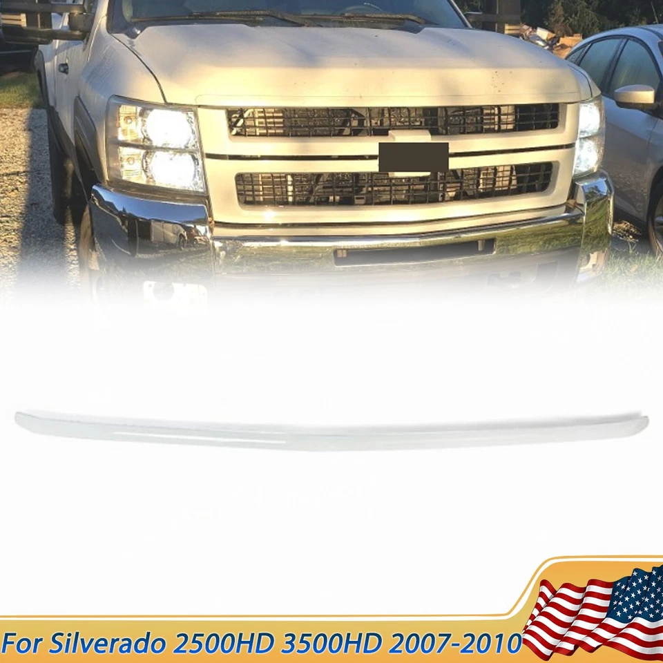 For 2007-2010 Silverado 2500 HD 3500HD Grille Molding Hood Trim SUMMIT WHITE Foto 1 de 4