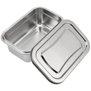 Contenedores de almacenamiento de helados reutilizables de 3 piezas para congelador con tapas de acero inoxidable S... - Imagen 1 de 9