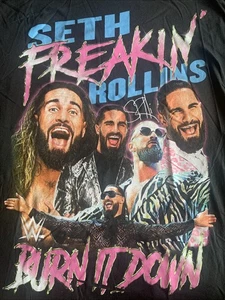 NEW w/o tags WWE x Seth Freakin’ Rollins Burn It Down Graphic T-Shirt Size L - Picture 1 of 5