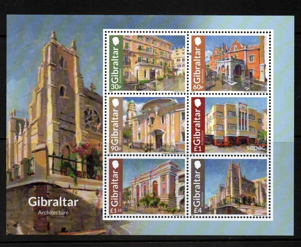 GIBRALTAR 2025 ARCHITECTURE MINIATURE SHEET MNH - Image 1 of 1