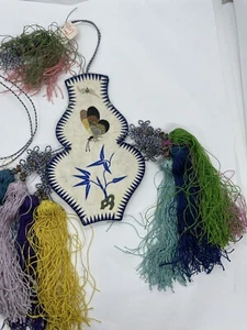 Antike chinesische Seidenstickerei Duft Geldbörse Pomander Ende 19. Jh. - Bild 1 von 4
