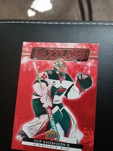 2023-24 Upper Deck Serie 2 Filip Gustavsson Dazzlers Red Rookie RC #DZ-55 Wild - Imagen 1 de 2