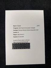 2023 IMMACULATE COLLEGIATE Joey Porter Jr PATCH AUTO AUTOGRAPH RC GOLD /10!!