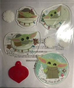 Star Wars The Mandalorian Grogu Child Christmas Window Cling Decorations NEW A12 - Picture 1 of 2