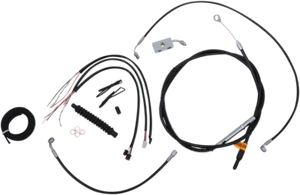 La Choppers Complete Black Vinyl Braided Handlebar Cable Brake Line Kit - Picture 1 of 1