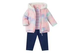 Little Me Girls Adorable 3-Piece Set Long Sleeve Shirt Pants & Jacket (Pink,2T) - Picture 1 of 9