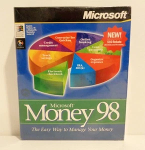 SEALED Microsoft Money 98 PC CD-ROM Software Windows 95/NT Big Box USA Made NEW - Picture 1 of 5