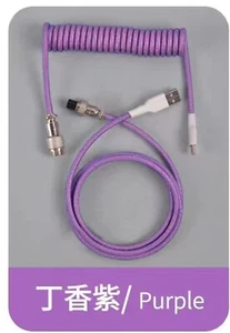 Coiled Type-C to USB Cable for DIY Mechanical Keyboard Connector Spiral Paracoyh - Picture 1 of 21