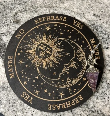 Wooden Pendulum Message Board Set Dowsing Divination Pendulum Witchcraft Altar - Image 1 of 4