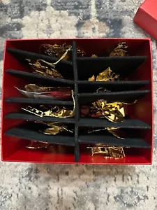 Danbury Mint Shirley Temple Gold Christmas Ornaments Complete Set in Box 12 O#9 - Bild 1 von 3