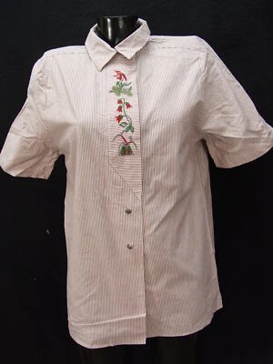 Gr.36 Bluse C&A mit Streifen und toller Stickerei Damen Trachtenbluse TB2149 - Bild 1 von 3