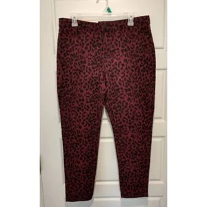 Social Standard by Sanctuary Sketchy Cheetah Skinny Ankle Jeans Size 12. Red  - Picture 1 of 10