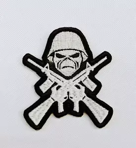 IRON MAIDEN TROOPER PATCH *weiß* Heavy Meatal Abzeichen Rock n Roll - Bild 1 von 3