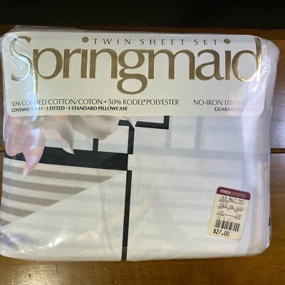 New Vintage Springmaid Avedon Twin Sheet Set 180 Thread Count Sealed - Image 1 of 4