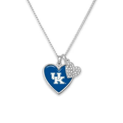 Kentucky Wildcats Amara Silver Crystal Heart Chain Necklace Jewelry Gift UK Cover