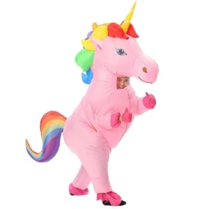 Rainbow Unicorn Inflatable Costume Pink Unicorn Halloween Costume Size Youth Med - Picture 1 of 10