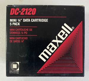 NEW MAXELL DC-2120 MINI 1/4" DATA CARTRIDGE 5 PACK IN BOX - Picture 1 of 2