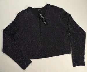 ONYX Nite Black Sparkle Shrug Bolero Jacke Damen Gr. L Abendmode Schimmer - Bild 1 von 10