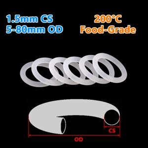Junta tórica de grado alimenticio 1,5 mm sección transversal anillo tórico VMQ anillo de sello de silicona ? mm-? mm OD - Imagen 1 de 14