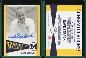 2002-09 Michigan TK Legacy Varsity Club Autografo Auto #VB13 Dave Strack - Foto 1 di 1