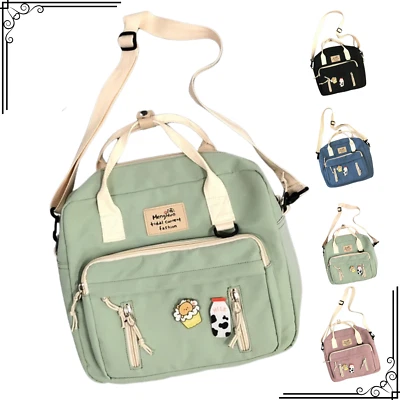 Niñas Moda Bolso de Mano Asa Superior Lindo Bolso de Mano Informal Estudiante Verde Mochila Foto 1 de 4
