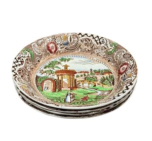 Four Vintage English Brown Transferware W.R. Midwinter LANDSCAPE Bowls - Picture 1 of 5