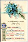 Many Happy Returns Forget-Me-Nots Birthday Greetings And Message Postcard