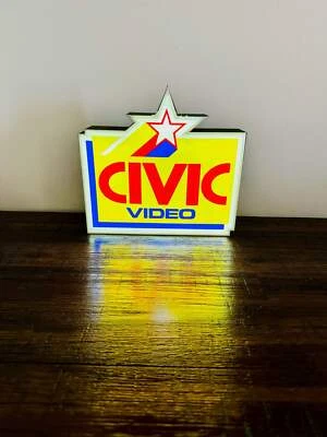 Civic Video Illuminated LED Sign, USB-Powered LED night light, Red, Yellow & Blu - image 1 of 4