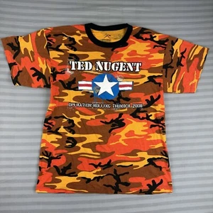 Ted Nugent Shirt Mens XL Camo Orange Brown Ringer Operation Rolling Thunder 2008 - Picture 1 of 10