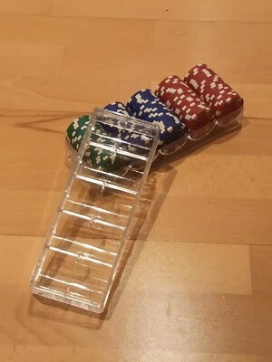 Poker-Chip-Tray - Halter für 100 Pokerchips (5Reihen a 20 Chips) !! Stapelbar !! - Bild 1 von 4