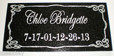 6" x 12" ENGRAVED Name & Date Pet Memorial GRANITE Grave Marker Stone Ornate B1