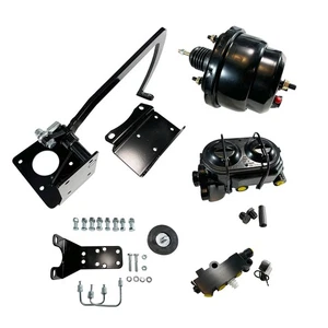 7" Dual Frame Mount Pedal Power Brake Booster Disc Drum 1947-1954 Chevy Truck - Picture 1 of 6