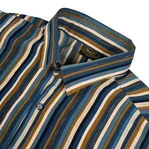 VTG Monzini Men's Polyester Abstract Disco Button Shirt Multicolor Stripe • 4X - Picture 1 of 7