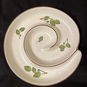 Plato de servir vintage de cerámica espiral de oliva Shonfeld's EE. UU. - Imagen 1 de 8