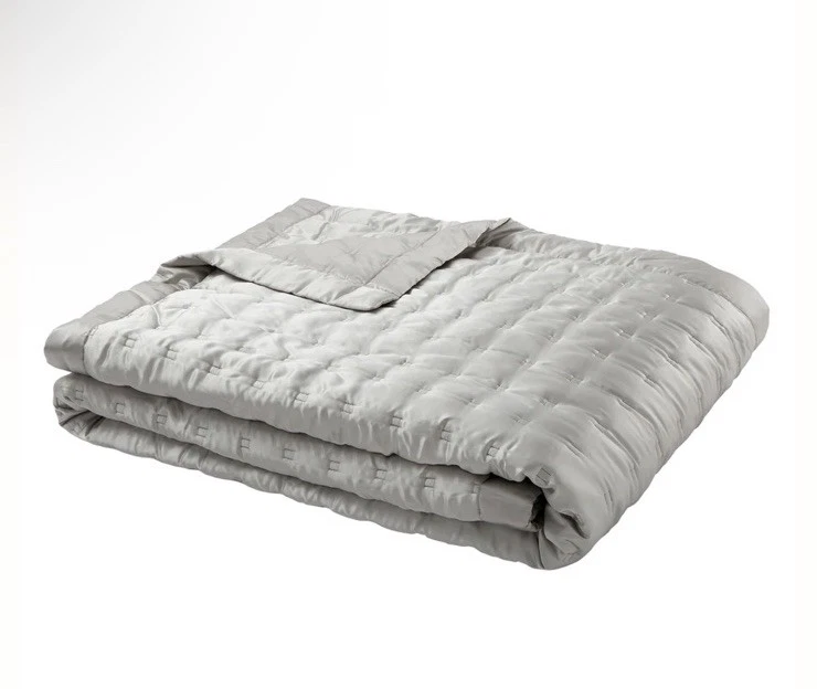 Gingerlily London 100% 真丝灰色国王温莎床罩床罩暗淡设计 — 第 1/4 张图片