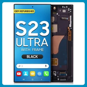 For Samsung S23 Ultra 5G New LCD with Touch + Frame Phantom Black Replacement - Picture 1 of 2