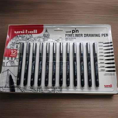 Uni-Ball PIN Expert Selection Set of 12 Fine Line Drawing Pens– Free UK Delivery - Image 1 of 2