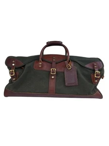 Vintage Orvis Battenkill grün Canvas braun Leder Seesack 24” x 17” x 12” - Bild 1 von 19