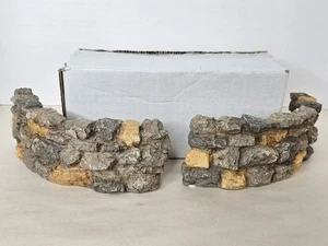 1998 Fontanini Nativity Collection Curved Stone Walls Set of 2 in Box 94818 NOS - Picture 1 of 8