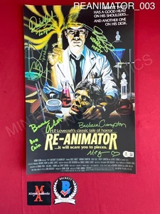 Foto firmada por elenco de Re-Animator 11x17 Beckett Barbara Crampton Combs Abbott - Imagen 1 de 2