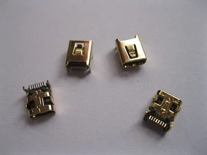 60 pcs Mini USB Jack Socket Female Connector 8 Pin Gold Plated - Picture 1 of 2